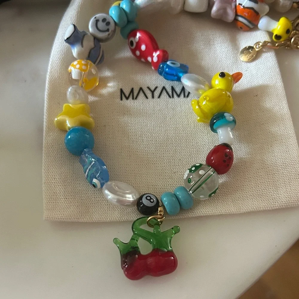 Mayamar whimsical Lucky Cherry‎ charm Necklace